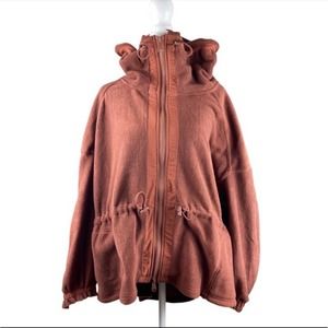 NEW Free People FP Movement She’s All That Fleece Jacket in Orange Spice XS